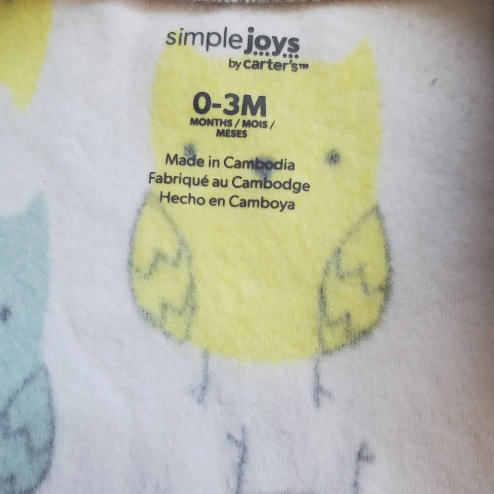 Simple Joys By Carters Fleece Zippered Footed‎ Pjs Size 0-3 Months Bundle